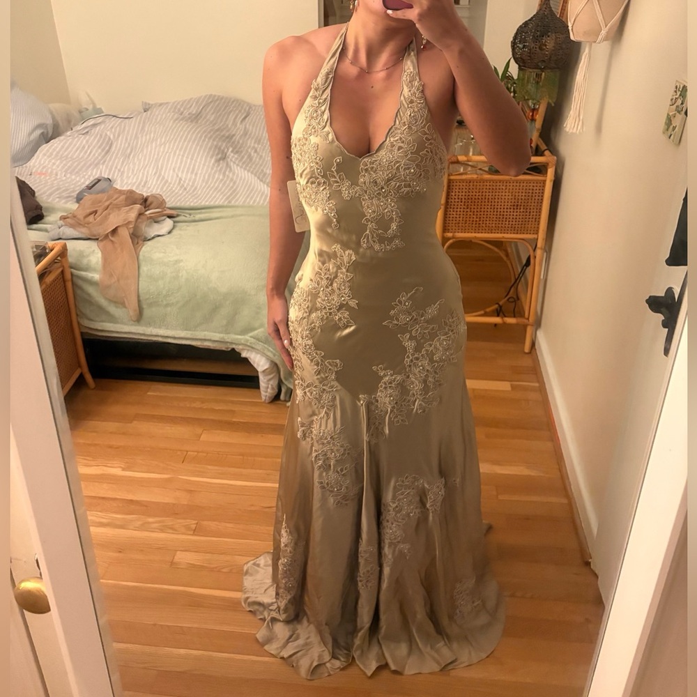 Sue Wong Vintage Cream Lace Dress for 100% Silk SOLD ON DEPOP